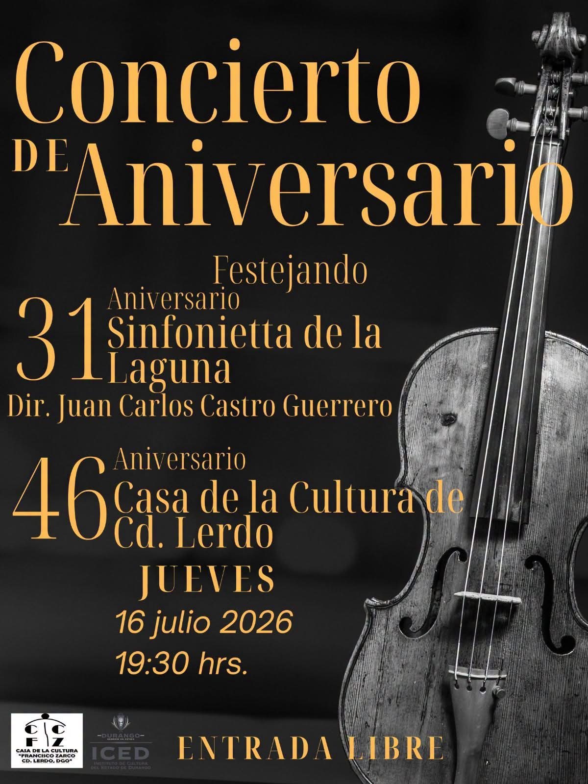 Cartel cultural de concierto de aniversario